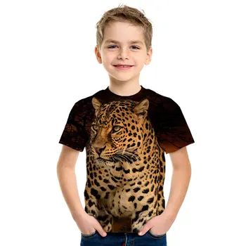 2020. gada Vasaras Bērnu Kosmosa Galaxy 3D T krekls Eņģelis Dzīvnieku Lauva, Tīģeris, Vilks, Leopards Izdrukāt Zēnu, Meiteņu T-krekls Bērnu Modes Tshirt