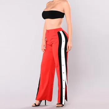 2020. gada Vasaras Jaunā Modes Melnas Un Sarkanas Bikses, pielāgoti Kāju Pogu Bikses Jogger Pogu, Bikses, Liela Izmēra Sporta Bikses Sievietēm