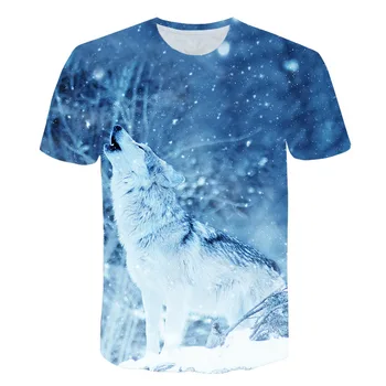 2020. gada Vasaras karstā pārdošanas vilku t krekls Bērniem Jaunas modes Bērni, dzīvnieki, modelis t-krekls Zēniem, Meitenēm, druka, T krekli, Topi 3D apģērbu
