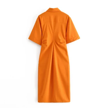 2020. Gada Vasaras Kleitas Augstās Modes Vintage Kleita Pusi Atloks Krokas Pogu Krekls, Kleita Sievietēm Vestido