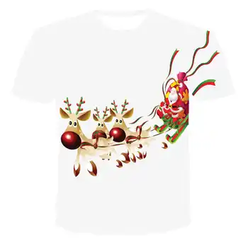 2020. gada Vasaras Modes Priecīgus Ziemassvētkus Jaunu Print T-krekls Apģērbs ar Īsām piedurknēm T-krekls Ielas Apģērbu 3D Iespiests T-krekli