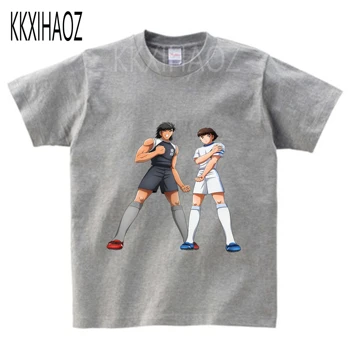 2020. gada Vasarā Bērni Zēns T Krekls Captain Tsubasa Drukāt Īsām Piedurknēm T-krekli, Kokvilnas Bērnu T-krekls O-veida kakla t-veida Topi Zēnu Drēbēm N