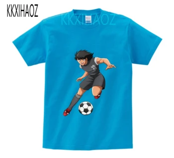 2020. gada Vasarā Bērni Zēns T Krekls Captain Tsubasa Drukāt Īsām Piedurknēm T-krekli, Kokvilnas Bērnu T-krekls O-veida kakla t-veida Topi Zēnu Drēbēm N