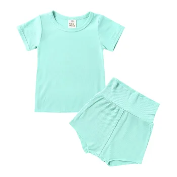 2020. Gada Vasarā Bērniem Pasakas Baby Zēni Meitenes Loungewear Bērniem Sleepwear Svītrains Kokvilnas Toddler Bērnu Ar Īsām Piedurknēm Cieto Pidžamas Komplekts