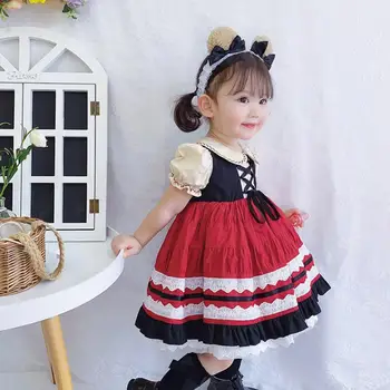 2020. gada Vasarā Jaunu spāņu Lolita princese kleita baby girl apģērbu mežģīņu izšūšanas kleita meitenēm vintage kleita vestidos Y2732