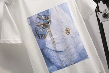 2020. Gada Vasarā Jaunā Sieviešu Uzstādīt Modes Print Modelis Ar Īsām Piedurknēm T-Krekls Top & Augstu Vidukļa Elastīgās Zila Acs Svārki Uzvalku 2 Gabali Komplekti