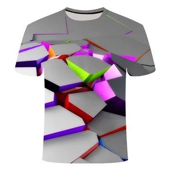 2020. gadam, Liela izmēra 6XL Mannelijke 3d t-krekls Režīmā Zomer t-krekls Top Jurk Atdzist Pleds Krāsu bloku 3d Hip Hop t krekli Režīmā