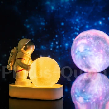 2020. gadā Astronauts Mēness Lampu Radošā Dāvanu Nakts Gaisma Izmantot Pogu Akumulatoru, Kā Bērnu Dāvanas Mājas Dekori Apgaismojums