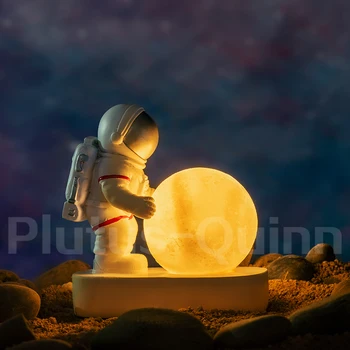 2020. gadā Astronauts Mēness Lampu Radošā Dāvanu Nakts Gaisma Izmantot Pogu Akumulatoru, Kā Bērnu Dāvanas Mājas Dekori Apgaismojums