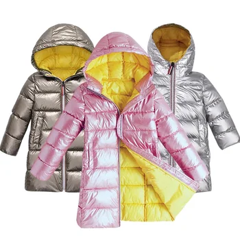 2020 Jaunas ziemas modes Bērni meiteņu jaka bērniem, plus biezi samta jaka liels virgin garš, silts mētelis aukstā ziemas