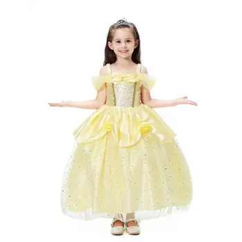 2020 Jaunu bērnu kleitas meitenēm Pelnrušķīti sniega Balts Kostīms Belle Aurora Bērniem Princese humulan Meitene Kleita