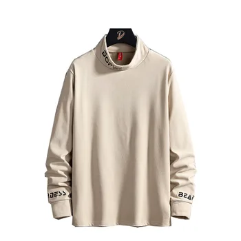 2020 Jaunu Gadījuma Augstu Uzrullētu Apkakli Sporta Krekls Moderns, Vienkāršs Pasūtījuma Logo Vīriešu Apģērbu, Drukāt Grafiskā Vienkrāsainu Džemperi A446-447-212