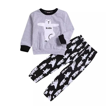 2020 Jaunu Gadījuma Ģimenes Saskaņošanas Pidžamas PJs Uzstādīt Karikatūra Lācis Kids Sleepwear Naktsveļu ģimenes ziemassvētku pidžamu