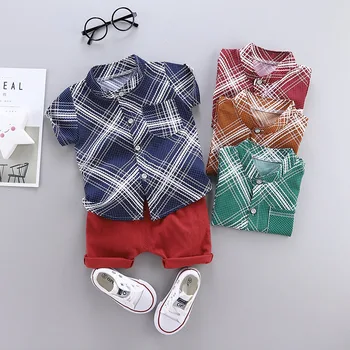 2020 Jaunu Toddler Bērnu Zēniem Vasaras Apģērbu Komplekts T-Krekls Topi+Īsās Bikses Svītrainām Ikdienas Apģērbs jaundzimušajiem Uzstādīt Vasaras apģērbs