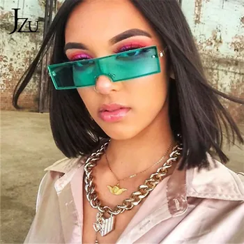 2020 Modes Tendence Taisnstūra Saulesbrilles Sieviešu Zīmola Dizaineru Modes Zaļš Sarkans Skaidrs, Objektīvs Sexy Sieviete Retro Brilles UV400
