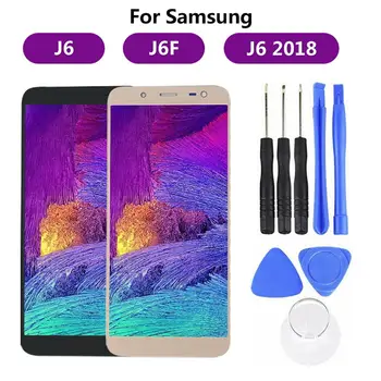 2020 Nomaiņa AMOLED skārienekrāns Digitizer Samsung Galaxy J6 2018 J600 J600F