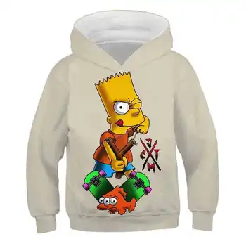 2020 Rudens Ziemas Zēns Meitene 3D Multiplikācijas filmu Simpson Homērs Simpsons sporta Krekls Hoodies Bērnu drēbītes, Bērnu Kostīmi 4-14 gadiem Bērniem