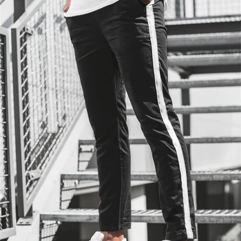 2020 Vīrieši Gadījuma Bikses Skinny Bikses Dziesmu Apakšā Treniņbikses Streetwear Cilvēks Elsas Pusē Svītru Modes Mens Joggers Bikses
