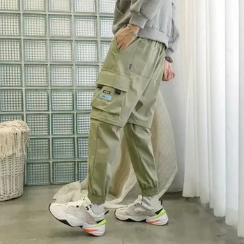 2020 Vīrieši Kravas Bikses Modes Japānas Stila Noņemama tipa Vīriešu Bikses Gadījuma Streettire Skriešanas Harajuku Vīriešu Apģērbu Sweatpant