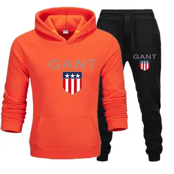 2020New vīriešu uzvalks pelēkā vārna zīmolu sporta apģērbu dziesmu tērps atbilstu vīriešu džemperis džemperis hoodies + sporta bikses skriešanas vīriešiem, hoodies