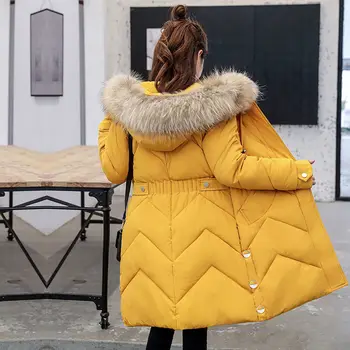2021new anti-sezona polsterēta jaka sieviešu leju polsterēta jaka vidēja garuma korejiešu stila slim polsterēta jaka ziemas biezs silts jacke2