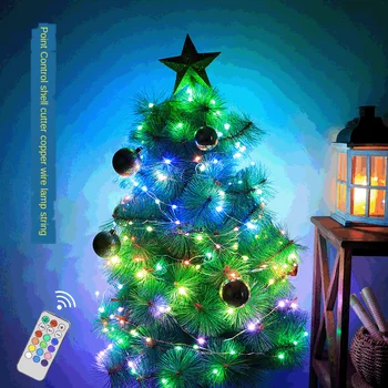 20M Smart Vainags RGB Ziemassvētku egle Pasaku Gaismas Vainags Vara Stieples LED String Light ar Tālvadības Ziemassvētku Rotājumi Āra