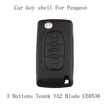 20pcs*3 Pogas, Bagāžnieka Pārsegs Automašīnas Tālvadības Atslēgu Čaulas Gadījumā Peugeot 307 308 407 607 Smart Auto Atslēgu Fob Gadījumā VA2 Asmens CE0536