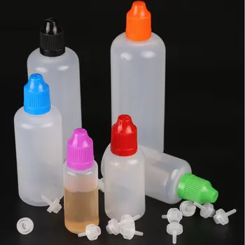 20pcs 5ml/10ml/20ml/30ml/50ml/100ml/120ml PE Plastmasas Tukšas Pildspalvas pudeli Saspiest Sulas Acs Šķidruma Pudeles Pilinātāju ar 4 Piltuves