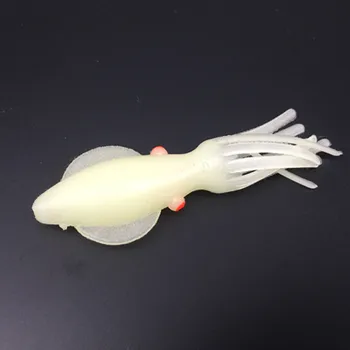 20Pcs*8.5 cm/6.7 g*Bass Zvejas Tunzivju Lure Gaismas Astoņkājis, Kalmāri Svārki Velcēšanas Zvejas Lures Mīkstās Ēsmas Platformu 3D Acu