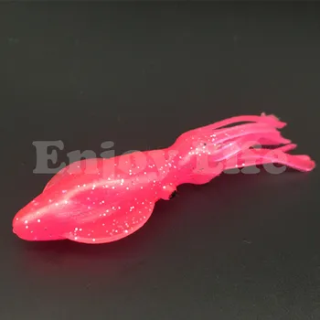 20Pcs*8.5 cm/6.7 g*Bass Zvejas Tunzivju Lure Gaismas Astoņkājis, Kalmāri Svārki Velcēšanas Zvejas Lures Mīkstās Ēsmas Platformu 3D Acu
