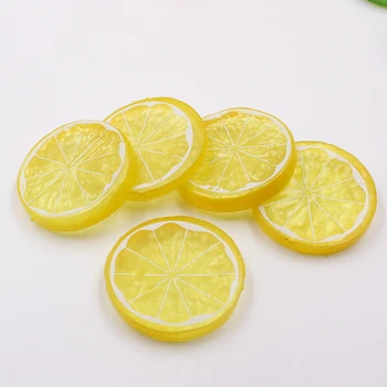 20Pcs/daudz 5cm Mini Putu Plastmasas Imitācijas Citrona Šķēles Mākslīgie Augļi Modeļa Pusi, Virtuve, Kāzu Dekorēšana