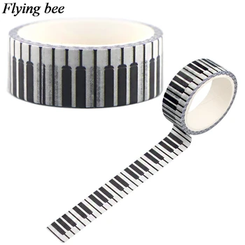 20pcs/daudz Flyingbee 15mmX5m Papīra Washi Lentes klavieres tastatūra Radošo Līmlenti DIY Uzlīmju Maskēšanas Lentu X0552