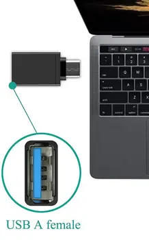 20pcs/daudz Metāla USB 3.1 C Tipa OTG Adapteri Vīriešu USB 3.0 Sieviete Pārveidotāja Adapteris OTG Funkcija Macbook Google Chromebook datoru