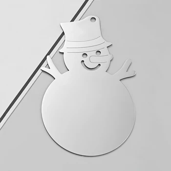 20pcs/daudz Spogulis polijas Nerūsējošā Tērauda Sniegavīrs Piekariņi Lielu Kulonu Mājas Ziemsvētki Koks Karājas Dāvanas