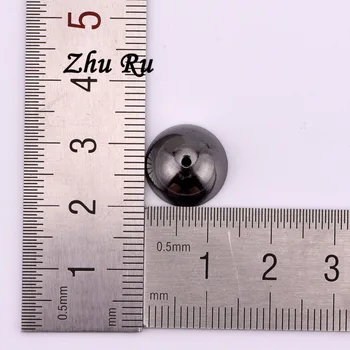 20pcs/daudz ZHU RU 13*0.5 mm Apaļas Pērles Pērlīšu cepurīti konteineru Puslodes Netraucētu ziedu aprūpi DIY Savienotāji Pieņemšanas Piederumi
