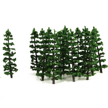 20Pcs/set 1/100 Zaļo Skuju Koki Vilcienu Modeļu Dzelzceļa Meža Ielu Dekorācijas Izkārtojumu Smilšu Tabula Ainavu Modeli, Dekori, Rotaļlietas