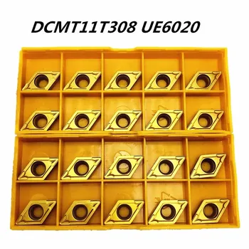 20PCS Virpas instrumentu DCMT11T308 DCMT32.52 UE6020 ārējā metāla virpošanas instrumenti, karbīda slīpēšanas instruments DCMT11T308 CNC produktu virpas instrumentu