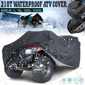210T Ūdensizturīgs Pārsegs Kvadraciklu ATV Transportlīdzekļa Scooter Motociklu Black nepievelk putekļus, Putekļu UV Aizsargs, M/L/XL/XXL/XXXL