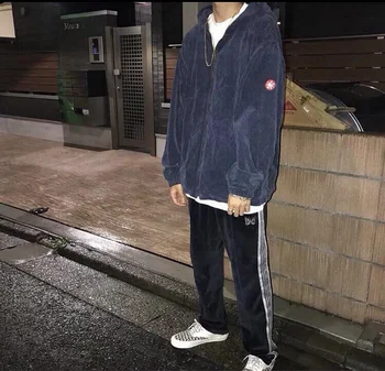 21SS CAVEMPT CE VELVETA jaka VINTAGE MAZGĀT ZIP CAVEMPT mētelis Japāņu pāris tendence gadījuma CAVEMPT jaka