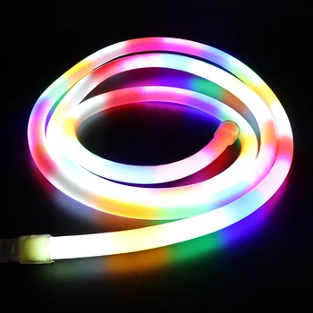220V Neona Gaismas Lampa 2835 RGB LED Lentes Ūdensizturīgs 120LEDs/m Elastīgu Lenti, Lentes Neona Zīme Pasaku Apgaismojums LED Gaismas Apdare