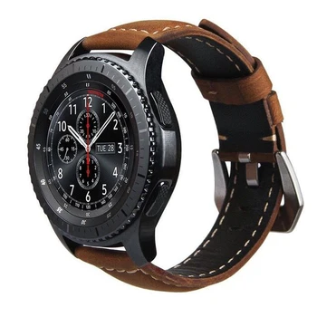 22mm Īstas Ādas pulksteņu siksniņas Joslu Samsung Rīku S3 Galaxy 46mm aktīvs Amazfit Stratos 2 2S aproce datumi smartwatch