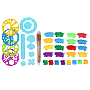 22Pcs Zīmēšanas Rotaļlietas Spirograph Bloķēšanas Rīkiem un Riteņi Dizaina Zīmēšanas Piederumi Radošo Bērnu Rotaļlietu