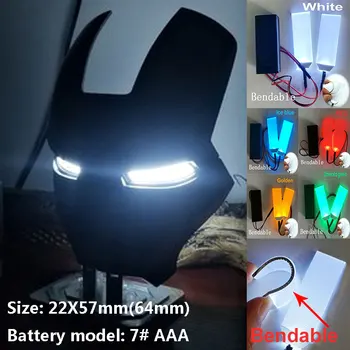 22X57mm Halloween Masku DIY Elastīgu Bendable LED Gaismas Acis Komplekti Cosplay Ķivere Acu Prop Piederumi AAA Baterija #2