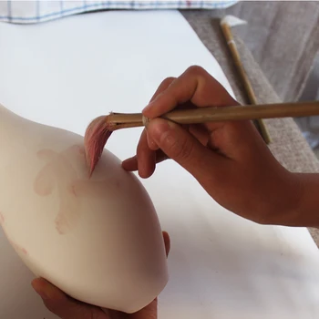 23cm Keramikas Keramikas Apgleznošana Krāsošana Pavērsiena Suku Vistas Galvu Ķīniešu Otu Trauki Cermaic Māla Rīki
