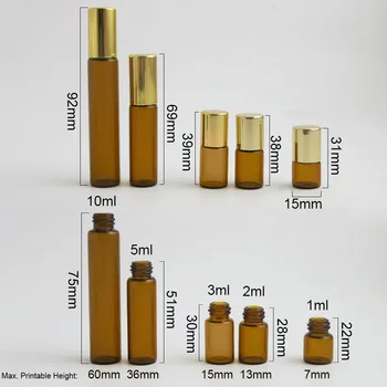 24 x 1 ml 2 ml 3ml 5ml 10ml Uzpildāmas Dzintara Roll uz Stikla Pudelēm, kas 10cc Ēteriskās Eļļas Pudeles, Stikla Ēteriskās Eļļas Rullīšu Pudele