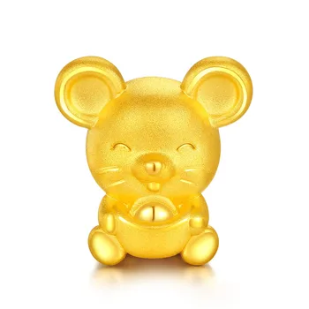 24K Dzeltena Zelta Rokassprādzi 3D 999 Zelta YuanBao Peli Aproce 1.3 g