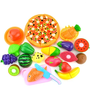 24Pcs Klasisks Rotaļu Plastmasas Virtuves Pārtikas, Augļu, Dārzeņu Picas Komplekti Griešanas Izlikties, Spēlēt Izglītības Drošības Rotaļlietas, Dāvanas Bērniem