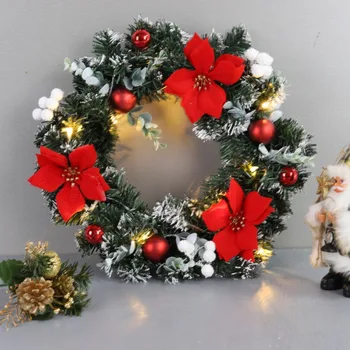 25/30/40cm LED Kvēlojošs Ziemassvētku Vainags Durvīm Karājas Vainags Sienas Rotājumu Uz Ziemassvētku Puse, Logu Dekori