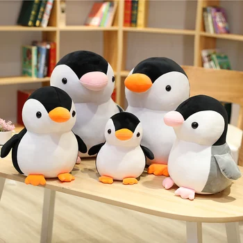 25-45CM Leju Kokvilnas Pingvīns Pildījumu Dzīvnieku Plīša Rotaļlietas Gudrs Pingvīns, Spilveni Dzimšanas dienas Dāvanas Bērniem Bērnu Miega Spilveni