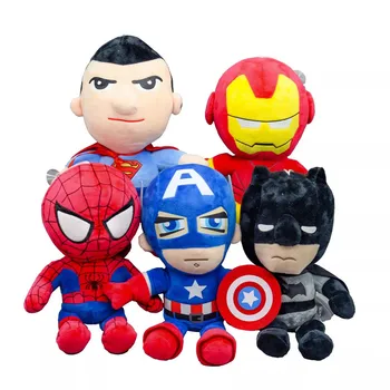 27cm Brīnums Avengers Batman Mīkstu Pildījumu Captain America, Iron Man Zirnekļcilvēka Plīša Rotaļlietas Filmu Lelles Ziemassvētku Dāvanas Bērniem Zēni